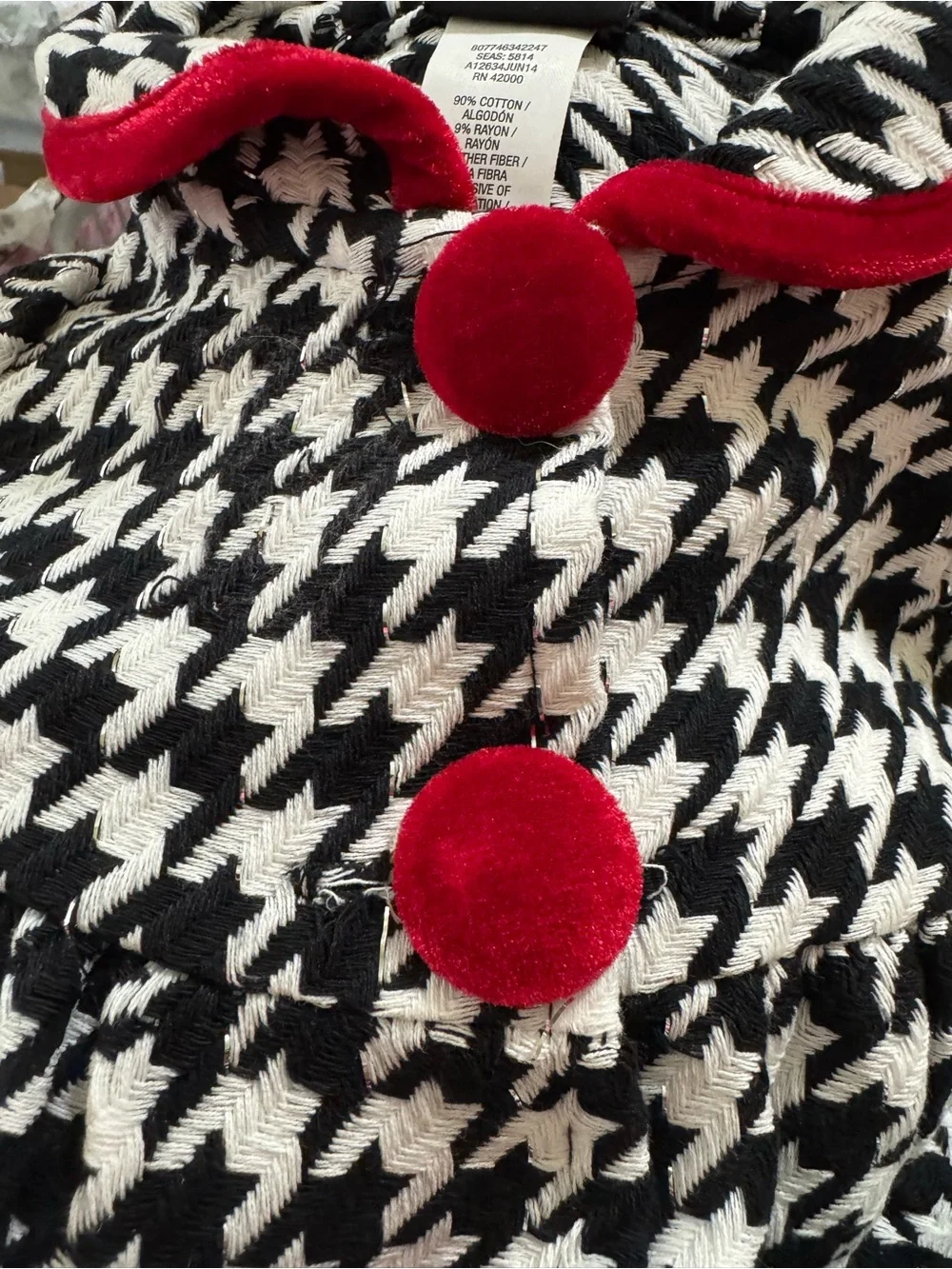 Holiday Editions Special Occasion B&W houndstooth glitter thread girl's coat 18m